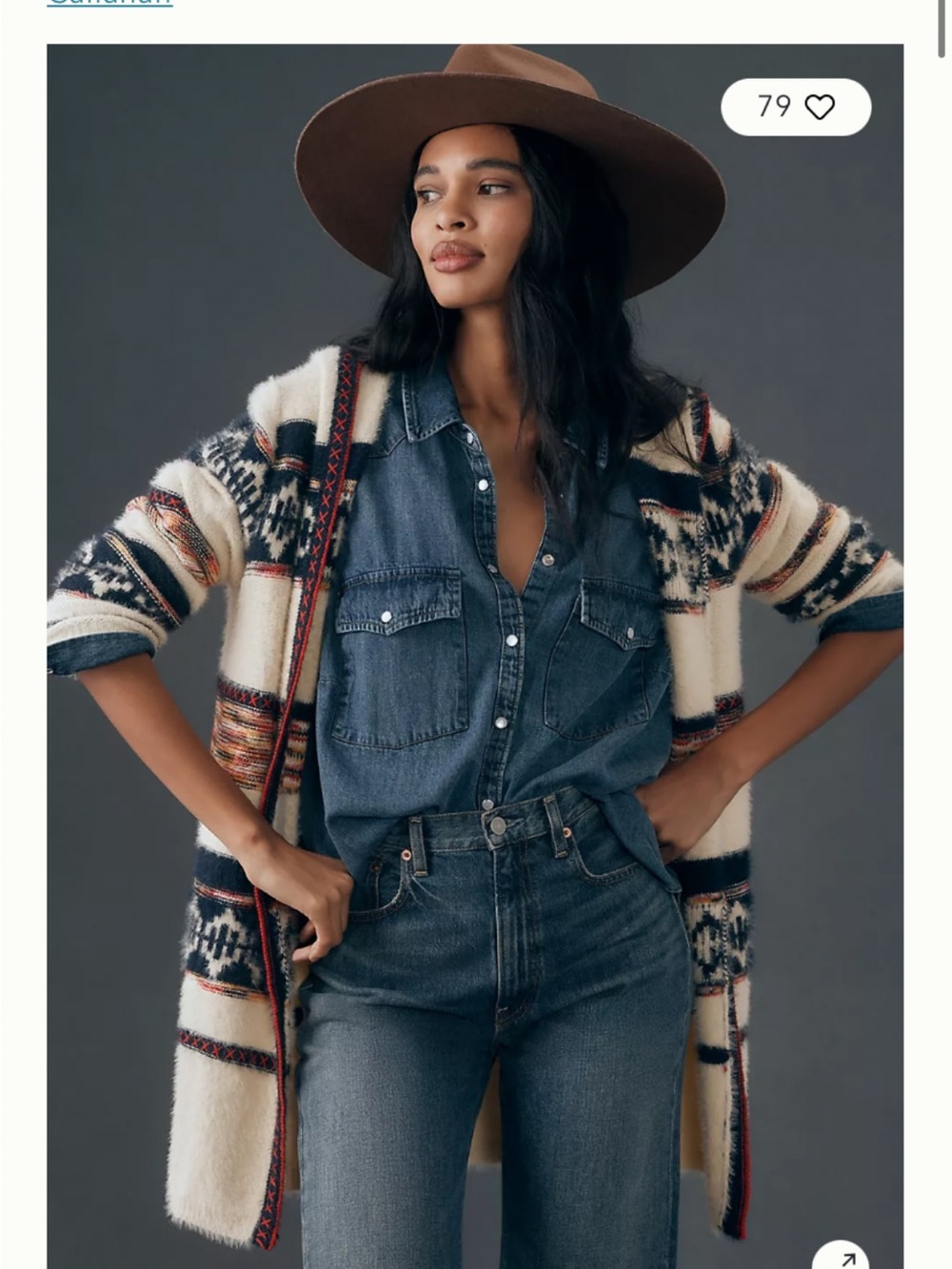 NWT Anthropologie Callahan Cream Cardigan with hood- Navy and Multicolor Stripes